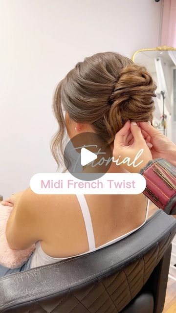 Twist Wedding Hair, French Twist Wedding Hair, French Twist Wedding, Wedding Hair Tutorials, Bridal Updo Tutorial, Thick Hair Updo, Wedding Hair Tutorial, Brunette Updo, Lesson Of The Day