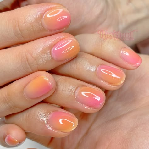 that flawless gradient 🌸🧡 Builder gel + 30mins art (2 colour ombre) #nailinspo #nailtechnician #nailart #naildesigns #nailgoals #nailsofinstagram #naillove #nailstagram #nailsalon #nailsofig #nailinspiration #nailswag #nailsdid #nailsonfleek #nailartist #nailfashion #nailaddict #nailstyle #nails2inspire #nailsinc #nailsoftheday #nailspiration #nailsoftheweek #nailsofinsta #nailartistry #nailsofinstagram💅 #nailpro #adelaidenails #adelaidebiab #adelaidegelx Biab Colours Nails, Biab Gel Nails Ombre, Short Nails Gradient, Builder Gel Nail Designs Short, Builder Gel Short Nails, Summer Nails Builder Gel, Ombre Builder Gel Nails, Builder Gel Nails Design Short, Short Builder Gel Nails