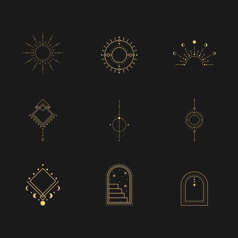 Minimal boho linear symbols. Set of celestial mystic element. Vector line art illustration. Minimal Boho, Celestial Art, Minimal Art, Vector Art, Line Art, Geometric Pattern, Illustration Art, Clip Art, Art