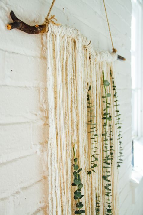 Make: Eucalyptus Wall Hanging | Free People Blog #freepeople July Moon, Branch Wall Hanging, Eucalyptus Wall Hanging, Diy Eucalyptus, Earthy Decor, Earthy Home Decor, Apartment Plants, Calendar Download, Moon Calendar