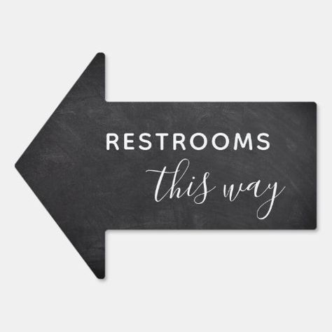 $31.35 | Simple Faux Chalkboard Arrow Wedding Restroom #wedding directional signage, wedding direction sign, wedding bathroom sign, wedding restroom sign, wedding directional signs, wedding directional arrow, outdoor wedding shower signs, chalkboard, rustic, wedding sign Directional Signs Wedding, Bathroom Sign Wedding, Chalkboard Arrow, Wedding Restroom, Bathroom Signage, Wedding Bathroom Signs, Wedding Direction Signs, Wedding Shower Signs, Wedding Bathroom