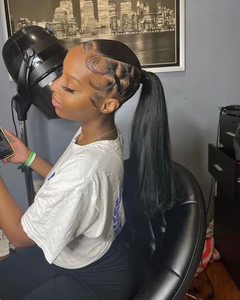 Hair Inspo Ponytail, Style Ponytail, Sleek Braided Ponytail, Wigs Hairstyles, Weave Ponytail Hairstyles, Sleek Ponytail Hairstyles, Black Ponytail Hairstyles, Quick Weave Hairstyles, Quick Braided Hairstyles