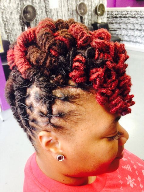 Loc updo with curls Locs Wedding, Dread Updos, Women Dreads, Updo With Curls, Dread Care, Colorful Locs, Curly Dreads, Lock Styles, Loc Updo