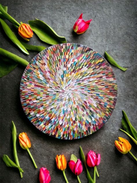 Palette Knife Round Wall Art Palette Knife Oil Painting Colorful Textured Canvas Paintings For Sale #homedecor #texturedwallart #wallpaintingideas #homedecoration #walldecor #walldecoration #paintings #paintingart #paintingcanvas #canvasart #canvaspainting #canvasartwork #canvasartwork #acrylicpainting #acrylicart #acrylicpaint #acryliconcanvas #texturedpainting #wallart #oilpainting #oilpaintingoncanvas #oilpaintingart | Mesonart.com Round Painting, Art Palette, Round Canvas, Textured Canvas, Knife Art, Round Wall Art, Knife Painting, Textured Wall Art, Round Wall