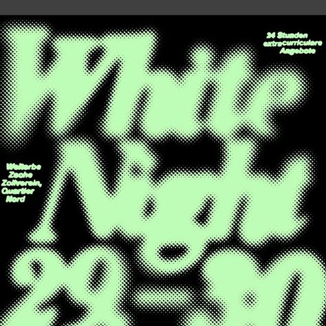 Thomas Kühnen on Instagram: "Ankündigungsplakat zur Kulturnacht am Fachbereich Gestaltung der Folkwang Universität der Künste auf Zollverein. Siebdruck in Tiefschwarz und Nachleuchtfarbe. 🥸 White Night - silkscreen printed announcement poster for the Culture Night at the Department of Design of the Folkwang University of the Arts (located on Zollverein World Heritage Site). Printed by hand in jet-black and yellow-green afterglow color (yes, the poster glows in the dark :-))." Glow Graphic Design, Night Out Illustration, Location Social Media Design, Dark Poster Design, Silkscreen Printing Ideas, Glow In The Dark Poster, Green Graphic Design, Glow In The Dark Art, Noir Poster