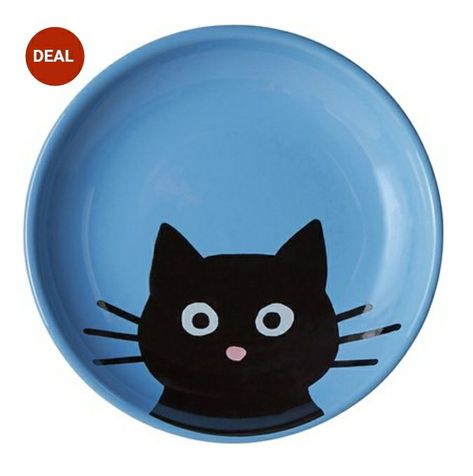 Cats Pottery Painting, Cat Bowl Pottery Painting, Ceramic Pottery Painting Ideas Bowls, Painted Cat Bowl, Geometric Pottery Painting, Cat Pottery Painting Ideas, Pottery Cats Ideas, Ceramic Art Painting Ideas Plate, Pottery Plates Painting Ideas