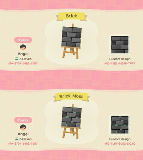 ACNH black brick custom path design Black Animal Crossing Path, Black Brick Animal Crossing, Acnh Brick Designs, Acnh Black Path, Acnh Pathing, Acnh Wonderland, Tropical Path, Brick Game, Acnh Path