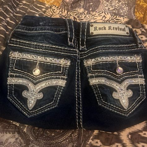 Rock Revival Jeans Bling Jeans, Trashy Y2k, Rock Revival Jeans, Rock Revival, Fashion Brands, Fashion Branding, Second Hand, Brand New, Wardrobe