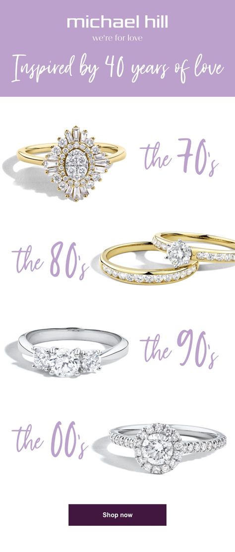 Our NEW 40th Birthday range of limited editions, inspired by the past four decades. Michael Hill is your destination for bridal. Jw Images, Ring Bearer Cushion, Wedding Reception Places, Michael Hill, Wedding Reception Locations, Pretty Jewelry, Fine Jewels, Perfect Engagement Ring, Bride Jewellery