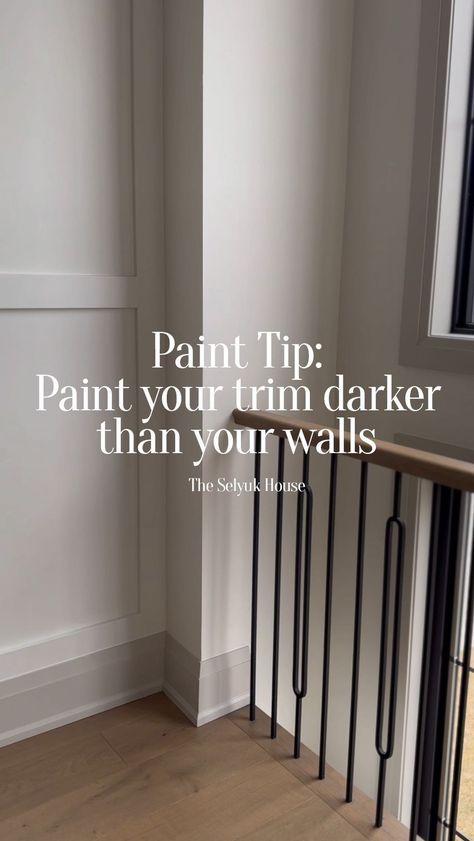 Paint tip 101: that is game changer! Our wall colour is Swiss Coffee 75% strength and trim is Accessible Beige by Sherwin Williams 7036. 🤍 | Instagram Wall Trim Paint Ideas, Swiss Coffee And Accessible Beige, Accessible Beige Trim And Doors, Swiss Coffee 75%, Swiss Coffee Walls With Darker Trim, Swiss Coffee Walls And Trim, Accessible Beige Sherwin Williams Trim, Accessible Beige Sherwin Williams Walls, Swiss Coffee Walls With White Trim