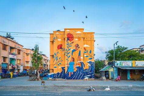 Kashmira Sarode Mexican Graffiti, Mexican Street Art, Mural Painting Ideas, Tamil Art, Street Mural, Art Deco Interior Design, Asian Paints, Best Street Art, Miss India