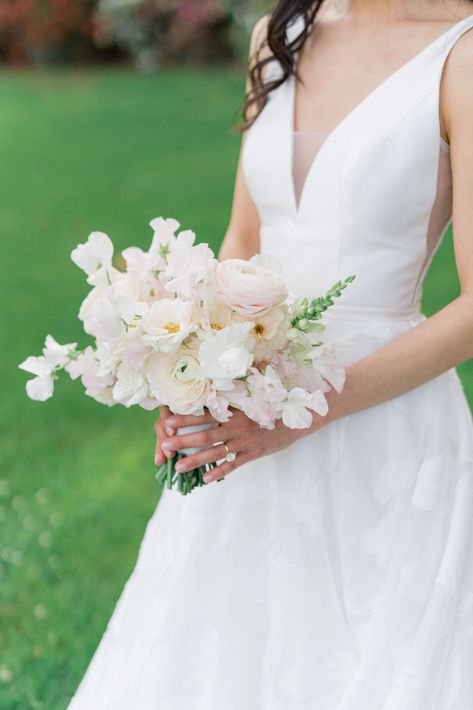 White And Pastel Bouquet, Whimsical Wedding Florals, Pink And White Bridesmaid Bouquet, Light Pink Wedding Bouquet, Pale Pink Wedding Flowers, Light Pink Bridal Bouquet, Bouquet Shapes, Pink And White Bridal Bouquet, White And Blush Wedding