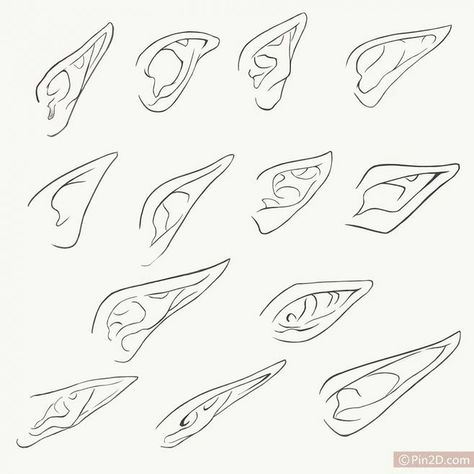 Ears Drawing, Dragon Ears, Monster Sketch, How To Draw Ears, Ear Art, Figure Reference, Animated Drawings, Face Drawing, Drawing Reference