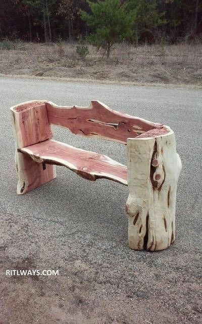 Log Furniture Diy, Log Crafts, Alaska House, Cedar Wood Projects, Trunk Furniture, Log Bench, Log Projects, Wood Benches, Cedar Furniture