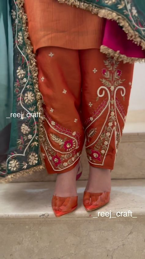 _reej_craft_ | Book your order📦 dm us 💌 shipping worldwide✈️🌍 hand embroidery🧵🪡 #suit #suits #boutique #boutiqueshopping #salwar #salwarsuits #embroidery... | Instagram Embroidery On Salwar, Indian Suit Designs, Simple Suit Designs, Engagement Party Cake, Simple Suit, Punjabi Suits Designer Boutique, Fashion Model Sketch, Embroidery Suit, Model Sketch