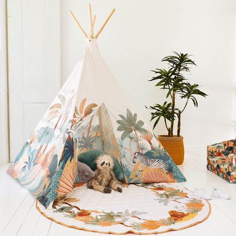 Adairs on Instagram: “NEW @Karina_Jambrak for Adairs Kids! Linen Lovers Exclusive: Save 25% on our Karina Jambrak Collection! #adairskids #karinajambrak…” Jungle Kingdom, Book Bedroom, Safari Kids, Adairs Kids, Kids Teepee, Teepee Kids, Palm Tree Print, Quilt Cover Sets, Printed Quilt