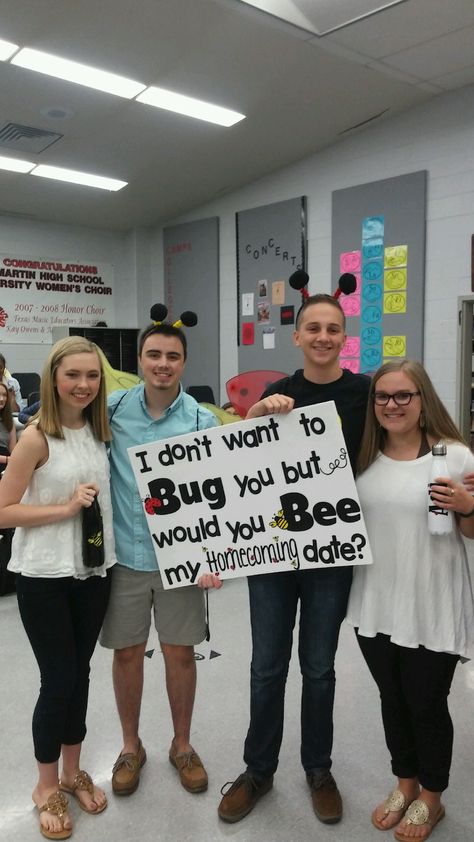 Homecoming date ideas Cute way to ask to homecoming Ladybug Bee My date Bee Hoco Proposal, Homecoming Date Ideas, Mum Ideas Homecoming, Ask To Homecoming, Homecoming Asks, Asking To Homecoming, Homecoming Dates, Homecoming Date, Stuff To Do When Bored