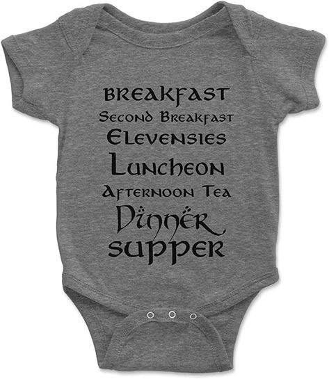 Amazon.com: Brain Juice Tees Second Breakfast LOTR Baby One Piece (6 Month, Heather Gray): Clothing, Shoes & Jewelry Brain Juice, Nerdy Baby, Aunt Life, Second Breakfast, Baby One Piece, Having A Baby, Future Baby, Future Kids, Baby Fever