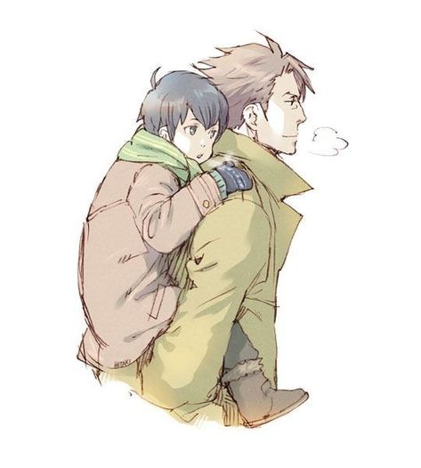 Father And Son Anime Art, Father And Son Drawing Reference, Father And Son Reference, Anime Father And Son, Parent And Kid Drawing Reference, Parent And Child Drawing Reference, Ginoza Nobuchika, Toddler Drawing, Children Sketch