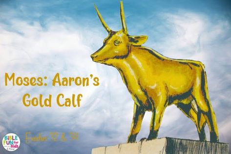 Today's lesson is Aaron's Gold Calf. God told the people they were not allowed to have idols. Today's project is a Play Doh gold calf tha... Golden Calf Craft, The Golden Calf, Free Sunday School Lessons, Kids Sunday School Lessons, Golden Calf, Children Church, Sunday School Kids, Bible Lessons For Kids, Sunday School Lessons