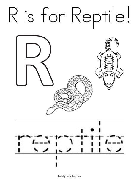 R is for Reptile Coloring Page - Twisty Noodle Reptiles Kindergarten Activities, Reptile Crafts Preschool Free Printables, Reptile Week Preschool, Reptile Worksheets Preschool, Reptile Preschool Crafts, Reptile Activities For Preschool Free Printable, Preschool Reptile Activities, Reptile Preschool Activities, Reptile Crafts Preschool