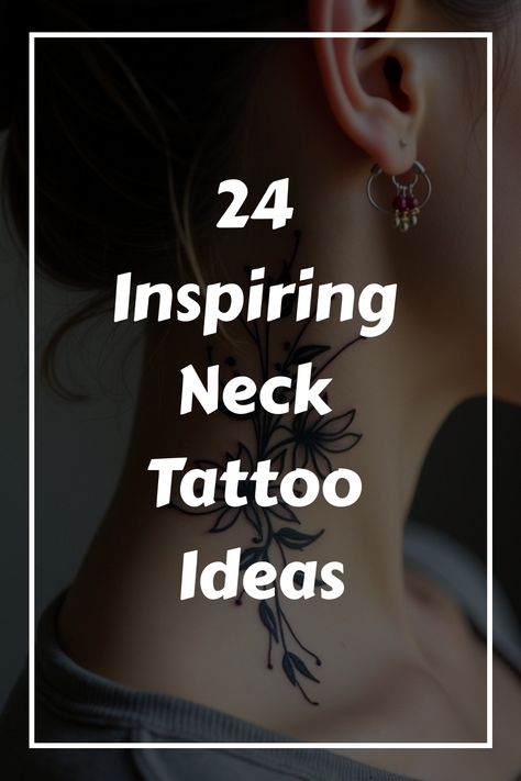 24 Inspiring Neck Tattoo Ideas Woman Side Neck Tattoo, Woman Neck Tattoo Side, Floral Neck Tattoo For Women, Rose Neck Tattoo Woman, Back Of Neck Tattoos For Women Unique, Delicate Neck Tattoo, Back Of The Neck Tattoos For Women, Neck Back Tattoo, Small Neck Tattoos For Women