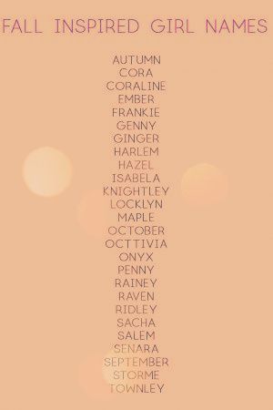 Fall Names for Girls Autumn Name Meaning, Autumn Names Girl, Autumn Names, Fall Names, Wiccan Names, Autumn Name, Unique Baby Girl Names, Pokemon Names, Halloween Names