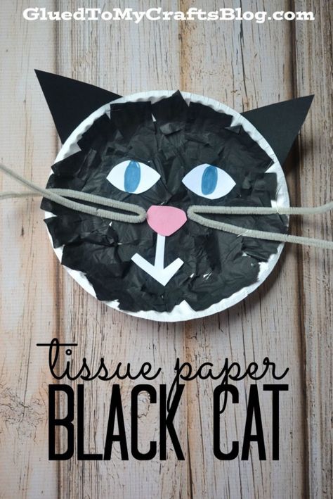 Cats Crafts, Halloween Crafts Preschool, Black Craft, October Crafts, Halloween Preschool, Easy Halloween Crafts, Paper Black, Kid Craft, Cat Kids