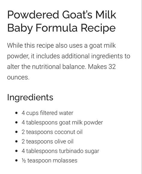 Goat Milk Baby Formula Recipe, Goat Milk Formula For Babies, Homemade Baby Formula Powder Recipes, Holistic Mami, Vegan Baby Formula, Goat Milk Formula, Ellie Rose, Formula Recipes, Books To Read Before You Die