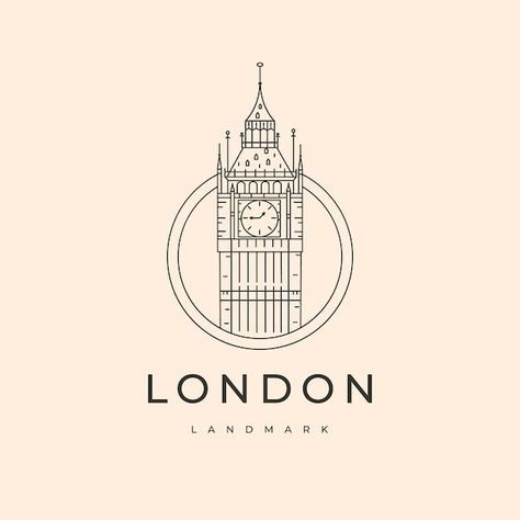 London Logo Design, London Inspired Tattoo, Big Ben Tattoo, London Moodboard, British Logo, Stargazer Lily Tattoo, Bridge Icon, London Sketch, Trade Logo