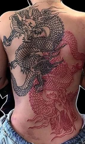 Japanese Tattoos Women, Women Samurai, Dragon Tattoo Back, Black Dragon Tattoo, Japanese Tattoo Women, Dragon Tattoo Meaning, Red Dragon Tattoo, Dragon Tattoos For Men, The Red Dragon