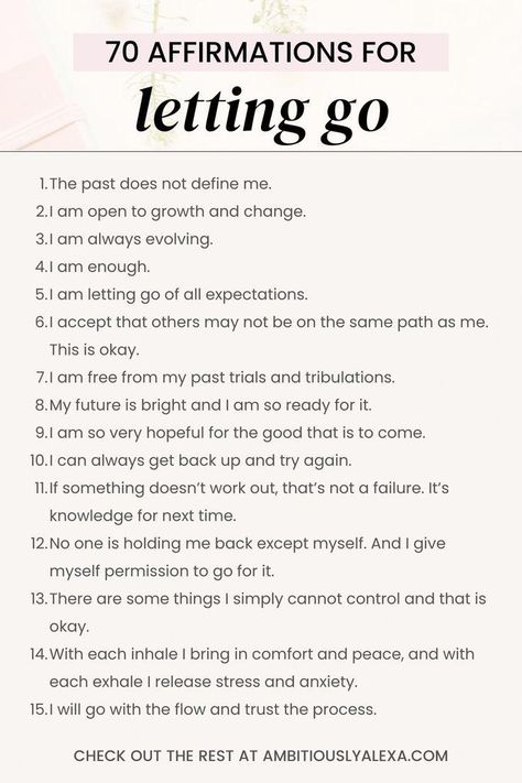 #NaturalRemediesForSickness Affirmation Of Letting Go, Things To Let Go In 2024, Journaling To Let Go Of The Past, Things To Let Go Of In 2023, Quotes To Let Go Of The Past, Letting Go Of Ego Affirmations, Journal Prompts To Let Go Of Someone, Letting Go Of The Past Journal Prompts, Daily Affirmations For Anger