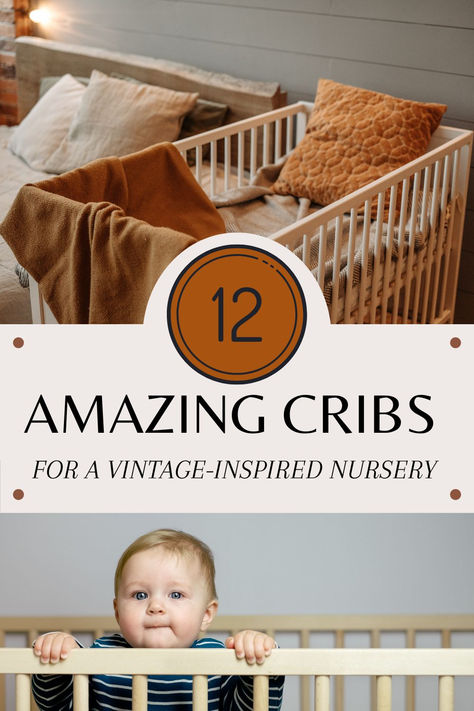 The crib is the most functional piece in any nursery and also the centerpiece of the room. Here are 10 of my favorite vintage cribs that will fit any style of your baby’s nursery: rustic farmhouse, mid-century, retro, French country, and more. They have all the character and detail of original antique or vintage cribs but are modern-built so that they meet the required safety standards that we all want for our kiddos today Antique Baby Nursery, Nursery Rustic, Metal Crib, Kids Bedroom Organization, Vintage Crib, Diy Kids Furniture, Modern Crib, Farmhouse Nursery, Kid Friendly Crafts