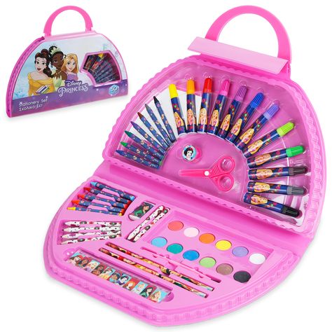 Disney Kids Art Set Princess Colouring Sets for Children 50pcs Art Supplies (Pink Princess) - Get Trend Disney Princess Toys Frozen, Colouring Markers, Kids Art Set, Princess Stuff, Disney Princess Toys, Art Sets For Kids, Colouring Pencils, Princess Toys, Kids Art Supplies