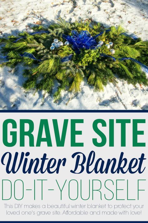 Learn how to make a blanket to cover for your loved one's grave site during the cold and winter months. Diy Grave Blankets, Cemetary Ideas, Graveside Decorations, Grave Blanket, Cemetary Decorations, Headstones Decorations, Cemetery Ideas, Blanket Making, Gravesite Decorations