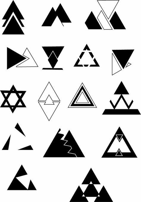 Geometric Shapes Design, Triangle Tattoos, Triangle Art, Geometric Design Art, Geometry Art, Geometric Logo, Symbolic Tattoos, Triangle Logo, 로고 디자인