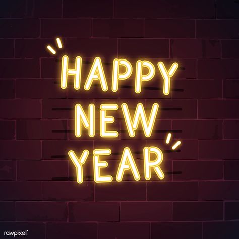 Yellow happy new year neon sign vector | free image by rawpixel.com / NingZk V. New Year Wishes With Name, Happy New Year Neon, Happy New Year Signs, New Year Wishes Messages, New Year Wishes Quotes, New Year Happy, Happy New Year Wallpaper, Neon Words, Happy New Year Images