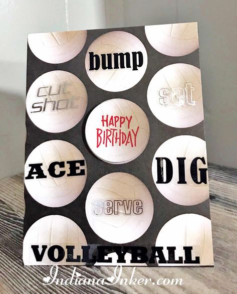 Volleyball Birthday Card, handmade Volleyball Birthday Card, Volleyball Cards Ideas, Happy Birthday Meme, Birthday Meme, Creative Activities For Kids, Birthday Cards For Men, Creative Activities, Craft Blog, Handmade Birthday Cards