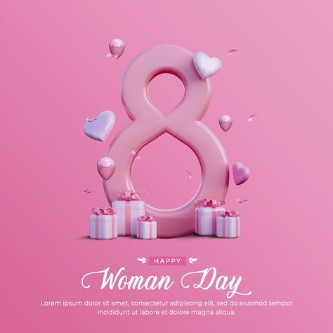 Womans Day Ideas Creative, Women Day Ideas Creative Poster, Baby Logo Design, Happy Woman Day, Medical Wallpaper, Adobe Illustrator Graphic Design, 8 March, Social Media Post Template, Happy Woman