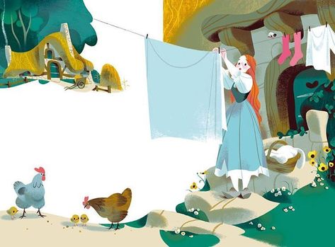 djevojka Annette Marnat, Children's Book Layout, Book Illustration Layout, The Beauty And The Beast, 동화 삽화, Picture Books Illustration, Childrens Books Illustrations, Book Illustration Art, Fairytale Illustration