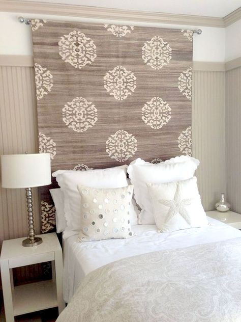 11 Unusual Headboard Ideas To Make You Go Wow • One Brick At A Time Headboard With Wallpaper, Wallpaper Headboard, Make A Headboard, Headboard Alternative, Creative Headboard, Diy Headboard Upholstered, How To Make Headboard, Headboard Ideas, With Wallpaper