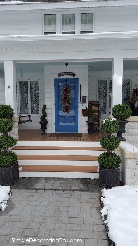 Composite Decking Front Porch, Elevated Front Porch, Front Porch Colonial, Elevated Porch, Porch Elevation, Composite Decking Colors, 100 Year Old House, Front Stairs, Front Porch Design