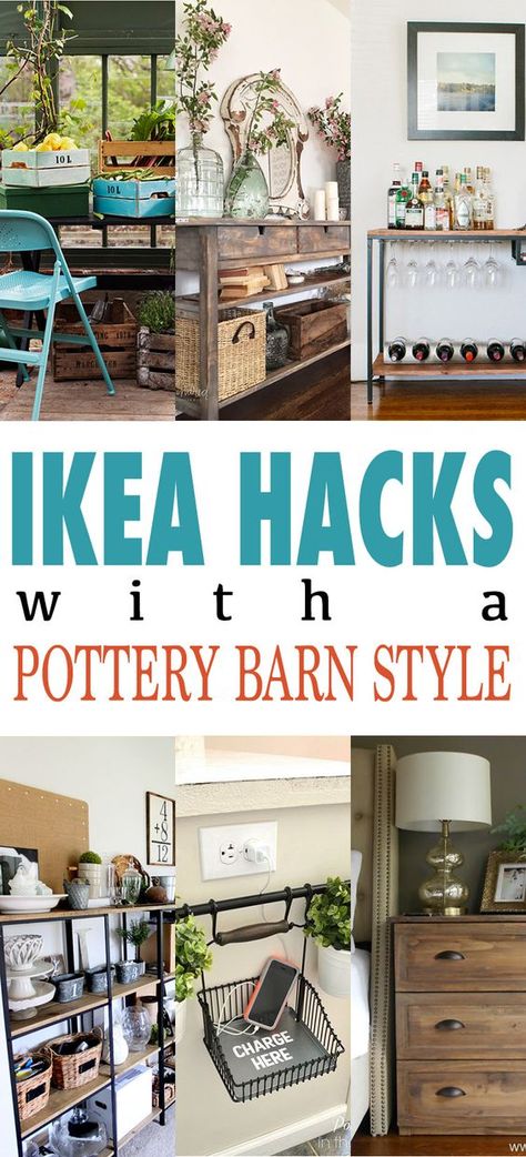 Ikea Hacks with a Pottery Barn Style | Possibly the two coolest stores combined in DiY home project ideas Ikea Deco, Pottery Barn Hacks, Pottery Barn Style, Diy Muebles Ideas, Hacks Ikea, Decor Ikea, Diy Ikea Hacks, Furniture Hacks, Ikea Diy