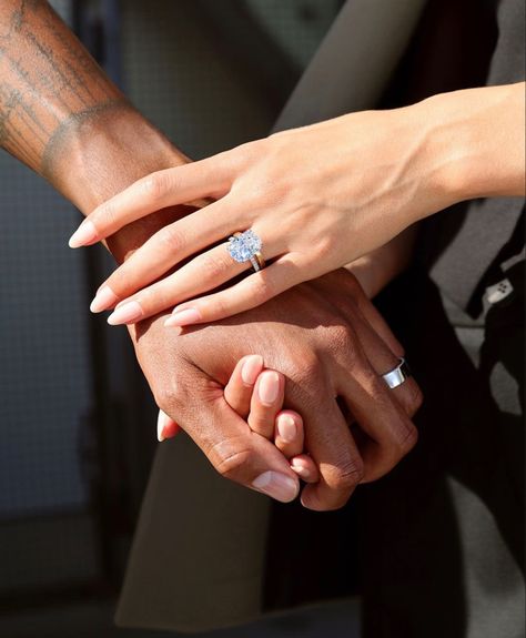 Happy Woman Day, Aesthetic Lockscreens, Couple Holding Hands, Cute Engagement Rings, Let's Get Married, Cushion Cut Engagement Ring, Cushion Cut Diamonds, Happy Women, Ear Jewelry