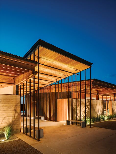 The Ground Up - Texas Architect Magazine Compressed Earth Block, Church Exterior, Michael Hsu, Earth Building, Rammed Earth Homes, Field House, Architect Magazine, Pub Design, Community Halls