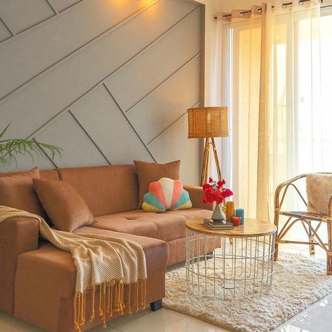 Accent Walls Behind Couch, Living Room Designs India, Living Room Wall Designs, Indian Living Room, Indian Room Decor, Drawing Room Interior, Simple Living Room Decor, Latest Living Room Designs, Hall Interior Design