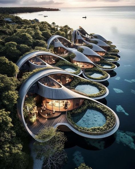 Cool Mansions, Eco Architecture, Flower Garden Design, Amazing Buildings, Organic Architecture, Fantasy House, Futuristic City, Luxury Homes Dream Houses, Design Your Dream House