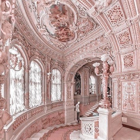 Castle Pink Aesthetic, Fantasy Castle Aesthetic Interior, 16 Asthetic, Coquette House, بيوت ملكية, Background Environment, Lady Penelope, 2024 Era, Bridgerton Vibes