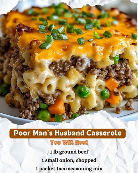 Jamie Oliver Recipes | Poor Man’s Husband Casserole: Comfort on a Budget 🍲 | Facebook Poor Man Husband's Casserole, Poor Mans Meal, Poor Man's Casserole, Poor Man’s Husband Casserole, Poor Man Husband Casserole, Poor Man's Husband Casserole, Hillbilly Chili, Meals To Take To Someone, Husband Casserole