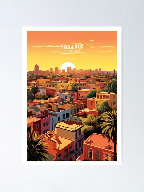 "Rosario Argentina Travel Poster Illustration" Poster for Sale by NeuralVibe | Redbubble Argentina Travel, Poster Illustration, Illustration Poster, Travel Poster, Travel Posters, France, For Sale, Travel, Argentina